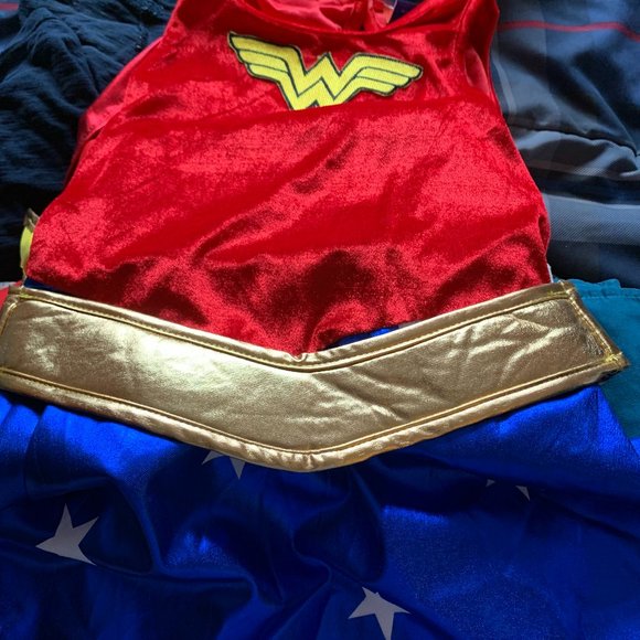 RUBIE'S COSTUMES WONDER WOMAN Costume Dress Cape Belt GIRLS SIZE M - Picture 5 of 7